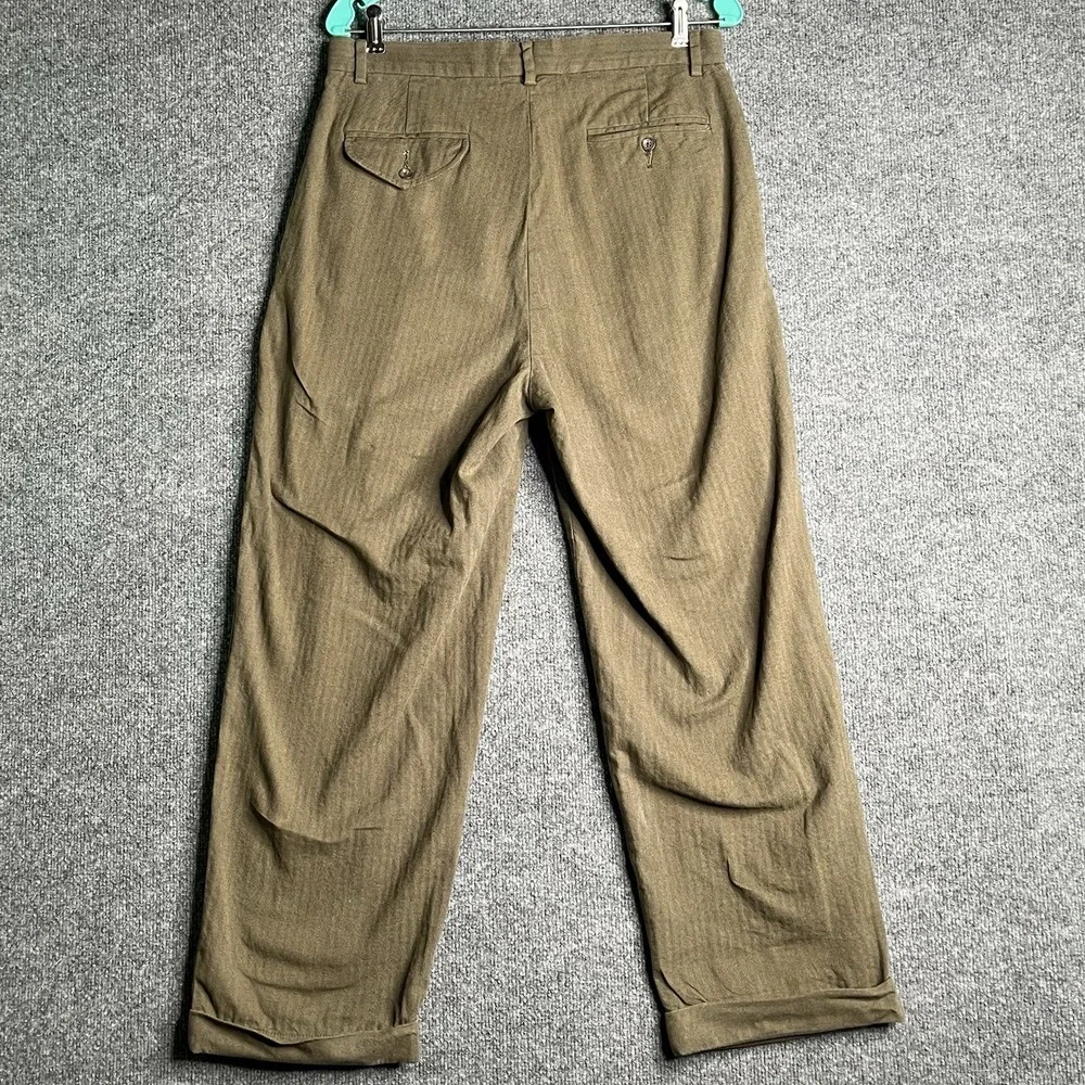 Vintage Polo Ralph Lauren Pleated Cuffed Trousers Men 33/30 Green
